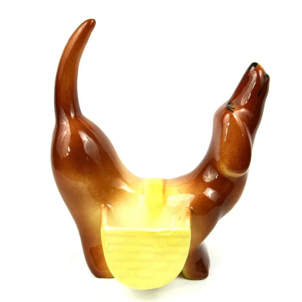 Vintage Dachshund Weiner Dog Ceramic Valet Trinket Dish Caddy Planter Doxie MCM - Picture 2 of 9